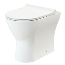Gravahaus - Rimless d Shape Back to Wall Toilet Pan with Soft Close Seat