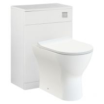 Rimless Wall Hung Toilet Pan with wc Unit, Concealed Cistern & Dual Flush - Chrome Square
