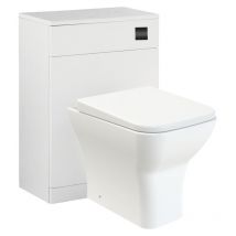 Gravahaus - Rimless Wall Hung Toilet Square Pan with wc Unit, Concealed Cistern & Dual Flush - Black Suqare