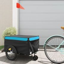 Remolque para bicicleta hierro negro y azul 45 kg
