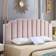 Rincon Pink Plush Super King 26 inch Strutted Headboard