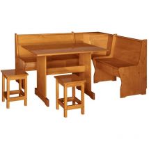 Dgr-import - Conjunto de rincón en madera maciza de pino color miel 98 cm(alto)172-132 cm(ancho)