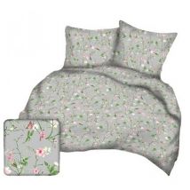 Kora - Rindenkissenbezug 50x60 graphitrosa Blumen A11212 23