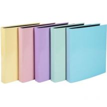 Exacompta Aquarel Ringbinder Plastic Coated 2 Ring 25mm Assorted Pastels (Pack 1