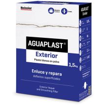 Aguaplast – Intonaco in polvere per esterni 1,5 kg – Bianco – Riparazione fori e crepe