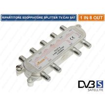 Ripartitore Splitter Moltiplicatore Segnale Tv Satellitare 15 Db 1 In 8 Out