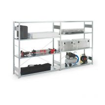 Meta - Ripiano modulare grande H2000xL1700xP400mm ripiano aggiuntivo zincato argento 4 ripiani in acciaio