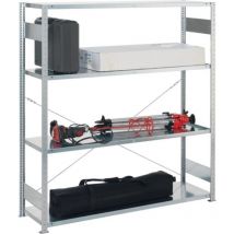 Meta - Ripiano vano grande H2000xL1700xP400mm ripiano base zincato argento 4 ripiani in acciaio