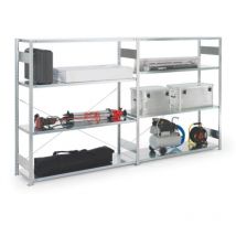 Meta - Ripiano modulare grande H2000xL1700xP600mm ripiano aggiuntivo zincato argento 4 ripiani in acciaio