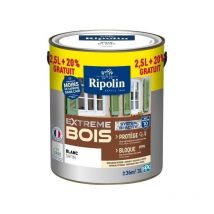 Ripolin - Peinture Bois Satin Haute Protection 10 ans qui Protege et Magnifie vos Bois - Blanc