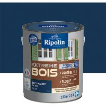 Peinture pour Bois Intérieur et Extérieur - Satin - 2,5L - Bleu Marine Ral 5003 - Ripolin