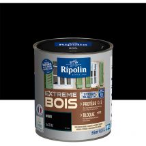 Peinture pour Bois Intérieur et Extérieur - Satin - 0,5L - Noir Ripolin