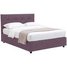 Lit Simple Ripon, Déhoussable, Avec Rangement Made In Italy, Mauve Lilas