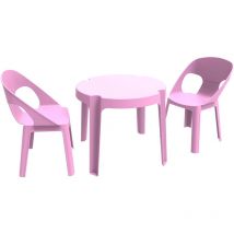 Garbar - rita Set 2+1 Infantil Silla-Mesa Interior, Exterior Rosa
