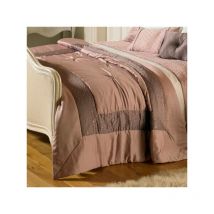 Riva Home - Romantica Embellished Satin Quilted Throw, Heather, 150 x 200 Cm