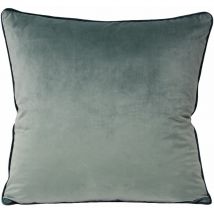 Paoletti - Riva Meridian Faux Velvet Piped Cushion Cover, Mineral/Teal, 55 x 55 Cm