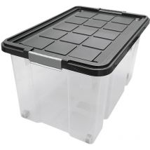 Euro-Box mit Deckel – 60 x 40 x 30 cm – Kunststoff – Transparent – Aufbewahrung und Transport