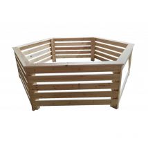 Habrita Foresta - Rivestimento in Legno Abete Massiccio di Forma Esagonale per Spa e Piscine Diametro 180-205 cm