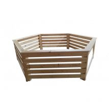 Habrita Foresta - Rivestimento in Legno Abete Massiccio di Forma Esagonale per Spa e Piscine Diametro 205-216 cm