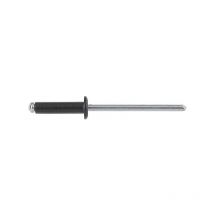Rivets alx noirs 9005 tête ronde standard 4x20mm plage de serrage 14-16mm perçage 4,2mm blister de 50 pièces Degometal