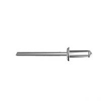 Rivets aveugles 611 tête plate corps alu tige acier zingué, diamètre 4 mm, longueur 16 mm, boîte de 500 rivets Rivquick