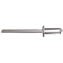 Rivets aveugles 611 tête plate corps alu tige acier zingué, diamètre 4 mm, longueur 6 mm, boîte de 1000 rivets Rivquick