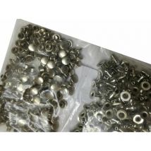 Rivetti tubolari nichelati misura 9-12-15 borchie rivetto argento testa piatta pezzi per confezione: 15 misura: 9
