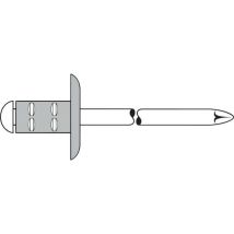 Gesipa – Rivetto Alluminio Acciaio Grande Testa 4,8X25 mm – 100 Pezzi – AlMg 3, Acciaio Zincato