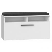 Rivi Zapatero + asiento + almacenaje Puerta basculante 46x85x35 6 estantes Armario de zapatos