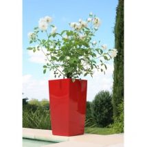 Riviera - Pot de fleurs Nuance - Carré - 29 x 29 x h 52 cm - Rouge