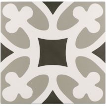 Carrelage sol / mur effet ciment à motif 20x20 cm RIVOLI - PLAZA GRIS(vendu par boite de 1m2)