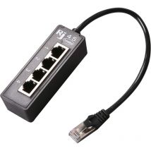 RJ45 Ethernet Splitter Cable, RJ45 1 Male to 4 Female LAN Ethernet Splitter Adapter/Fits Network Cable Super Cat5, Cat5e, Cat6, Cat7 LAN Ethernet