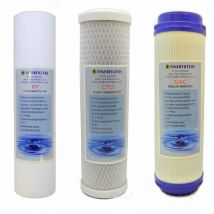 Finerfilters - ro Replacement Water Filters 10 x 2.5 Drop In pp Sediment, gac, Carbon Block