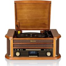 Roadstar - HIF1993DBT Platine Vinyle Vintage Radio dab/dab+/fm, Lecteur CD-MP3 Cassette, Bluetooth usb Bois - Bois