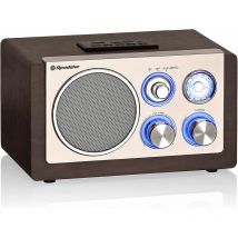 Roadstar - HRA1345NUSWD Radio Vintage Portable Analogique fm, usb, Lecteur de Cartes sd, Rétro Compacte Bois - Bois