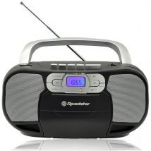 Roadstar RCR-4635UMPBK Radio CD Portátil Cassette, Digital PLL FM, Reproductor CD-MP3, USB, AUX-IN, Toma Auriculares Negro
