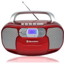Roadstar - RCR-4635UMPRD Radio cd Cassette Portable Numerique pll fm, Lecteur CD-MP3, usb, aux-in Rouge - Rouge
