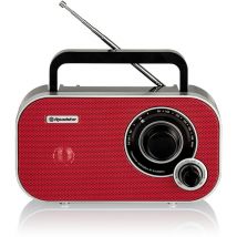 Roadstar - TRA-2235RD Radio fm Portable Analogique, sur Secteur / à Piles, Petite petit et Léger Rouge - Rouge