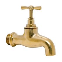 Ecolands - Robinet de puisage Mâle 3/8 nf à bec lisse en laiton poli