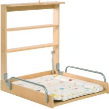 roba Fasciatoio Pensile - Pieghevole - si Appende alla Parete - Chiusura a Scatto - con Materassino Waldhochzeit - Idrorepellente e Imbottito - Legno