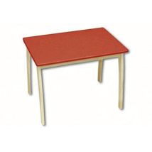 Roba Tavolo Per Bambini, In Legno Massello E Mdf, Con Piano Laccato Colorato, A X L X P 56 X 76 X 52 Cm, Rosso
