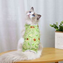 Robe de chat - Cat Recovery Cotton Cotton Recovery Wrap Respirant(Avocat m (longueur dos 30cm))