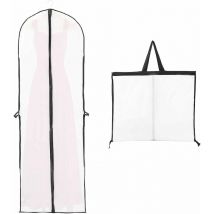 Robe de Mariée 60x180cm Housse Vetement Longue pour Mariée et Robe de Demoiselle D'honneur Anti Poussière Etanche Mite Humidité Pliable et Portable