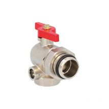 Banyo - Robinet a boisseau spherique equerre laiton DN32 poig pap b prise pour thermometre