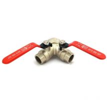 Ezfitt - Robinet à boisseau sphérique y en laiton chromé femelle 1''x3/4x3/4
