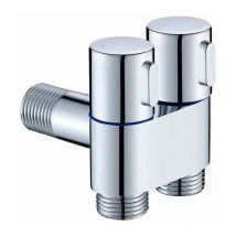Shmshng - Robinet à double commande G1/2 2,5 cm à double commande pour machine à laver wc, vanne triangulaire, pommeau de douche, lavabo - RWAutres
