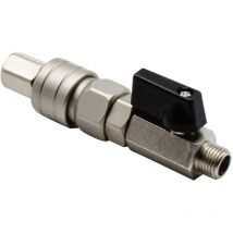 Robinet à Tournant Sphérique à Levier, Robinet à Tournant Sphérique Pneumatique en Cuivre, avec Raccord Rapide Autobloquant de Type c, Diamètre