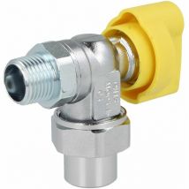 Le Sanitaire - Robinet à bille de raccordement gaz 1/2 équerre avec vanne de sécurité tae