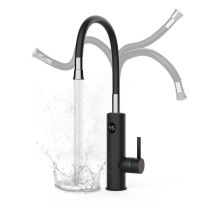Robinet Chauffe Eau Instantané Électrique 3200w,rotatif À 360° Robinet Evier De Cuisine En Acier Inoxydable Avec Affichage De La Température Led Et 
