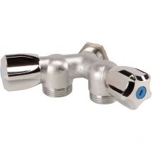 Robinet machine à laver 15x21 double chromé avec écrou